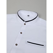 preiswerte Oxford-Hemden für Herren-Herren Hemd Hemd mit Stehkragen Oberhemd Oxford Hemd Knopfhemd Hochzeit Urlaub Weiß Marineblau Grau Leicht Blau Langarm Stehkragen Frühling Sommer Bekleidung Vordertasche