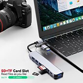 cheap USB Hubs-4/7/8 In 1 USB3.0 Type C Extender Hub Docking Station Multi USB Splitter Multiport Adapter USB 3.0 2.0 TF SD Reader Slot For for Mac Pro Mini iPad Pro Surface Pro lash Drive Mobile HDD