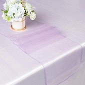 abordables Monsieur et Madame Mariage-10 pièces drapeau de table en fil de verre minimaliste moderne 30*275 cm drapeau de table de banquet de mariage d&#039;hôtel