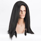abordables Perruques de personnages de films-Perruques de cosplay Noir Bouclé Cheveux synthétiques Long Perruques Homme Perruques Pour la fête