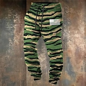 abordables Survêtements de sport-Camouflage mode impression 3d poches latérales pour hommes conception de cordon élastique pantalons de survêtement pantalons de jogging pantalons de sports de plein air &amp; extérieur rue polyester vert