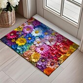 cheap Doormats-Wedding Rainbow Flowers Doormat Non-Slip Oil Proof Rug Indoor Outdoor Mat Bedroom Decor Bathroom Mat Entrance Rug Door Mat