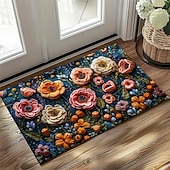 cheap Doormats-Mexico Folk Art Flowers Doormat Non-Slip Oil Proof Rug Indoor Outdoor Mat Bedroom Decor Bathroom Mat Entrance Rug Door Mat