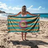 Недорогие наборы пляжных полотенец-Пляжное полотенце, банное полотенце, большое полотенце с 3D принтом и морским узором, банное полотенце, пляжная простыня, одеяло, классическое удобное одеяло из 100% микроволокна