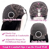 economico Parrucche di capelli veri senza cuffia-parrucche v parte parrucche lisci capelli umani vergini brasiliani per le donne nere aggiornamento parrucche parte u testa piena clip in mezza parrucca parrucche a forma di v senza lasciare fuori