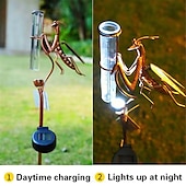 levne Zahradní osvětlení-solární kůl napájený světlem kudlanka nábožná lampa srážkoměr železo umění zvíře zahradní lampa kov ruční práce simulace trávníku zem vkládací lampa zahrada nádvoří dekorativní lampa