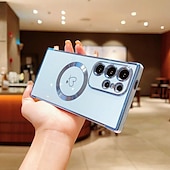 economico Cover Samsung-telefono Custodia Per Samsung Galaxy S24 S23 S22 S21 Ultra Plus S25 Ultra Per retro Supporta la ricarica wireless Resistente agli urti Con cuori TPU Placcatura