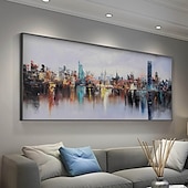 cheap Landscape Paintings-Large New York City Landscape painting hand painted Large urban art painting Urban Wall Art handmade New York Wall Art city art painting Hand-painted city painting