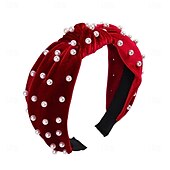 abordables Accessoires de coiffure-bandeaux de perles pour femmes, bandeau de perles antidérapants, larges nœuds supérieurs, bandeau noir, blanc, or rose avec perles, accessoires de cheveux pour femmes et filles, cadeaux quotidiens de