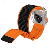 Χαμηλού Κόστους Ζώνες Apple Watch-Αθλητικό Μπρασελέ Συμβατό με Ζάντα ρολογιού Apple Watch 38mm 40mm 41mm 42mm 44mm 45mm 49mm Πολλαπλών στρώσεων Ελαστικό Τραχύς Νάιλον Ανταλλακτικό λουράκι ρολογιού για iwatch Ultra 2 Series 9 8 7 SE 6