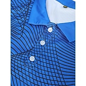 voordelige Men's Golf Polo-Voor heren Gestreept Sport Poloshirts Golfshirt Korte mouw Poloshirt Overhemden met kraag Casual Sportkleding Vakantiekleding Knop 3D-afdrukken Zwart En Rood Zwart / Wit Zwart
