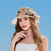 preiswerte Partyhut-Hüte Organza Tee-Party Kentucky Derby Elegant Mit Blumig Kopfschmuck Kopfbedeckung