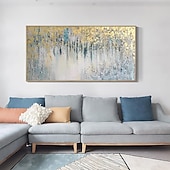 cheap Abstract Paintings-Gold Foil Teal Green painting hand painted 3D Texture Abstract Painting On Canvas for Livingroom Bedroom Oversize Large Luxury Gold painting Wall Art New Home Art Decor