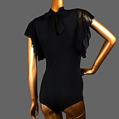 halpa Yläosat ja setit-Latinotanssi Salitanssi Trikoot / Kokopuku Puhdas Väri Liitos Tylli Naisten Suoritus Kouluts Hihaton Korkea Spandex