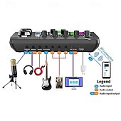 economico Microfoni-attrezzatura dj microfono scheda audio console studio kit scheda audio cavo telefono miscelazione computer mixer vocale dal vivo scheda audio f998