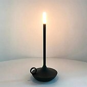 economico Lampade da tavolo-Lampada da tavolo senza fili in alluminio touch a forma di candela con dimmer touch di tipo C ricaricabile lampada da tavolo per interni camera da letto soggiorno decorazione