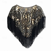 ieftine Șaluri și eșarfe-Retro / vintage Urlați 20 de ani Anii 1920 Costum de petrecere Șaluri Gatsby Charleston Invitat la nuntă Paiete Franjuri Costume de fancy Pentru femei Crăciun Carnaval An Nou Nuntă Invitat la nunta