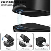 cheap Cable Organizer-12 Pieces Magnetic Cable Organizer Clips – Compact Cord Holders for USB, Type-C, Lightning – Desk Wire Management Cubes