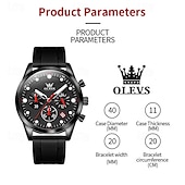 abordables Montres à quartz-Montres pour hommes Olevs 2024 Nouvelle Marque Chronographe Calendrier Indication 24 Heures Montre à Quartz Trois Yeux Six Aiguilles Étanche Montre de Sport pour Hommes