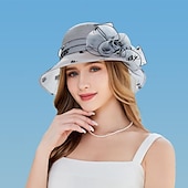preiswerte Partyhut-Hüte Organza Tee-Party Kentucky Derby Elegant Mit Blumig Kopfschmuck Kopfbedeckung