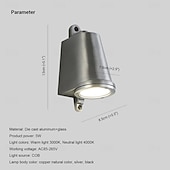 Недорогие наружные настенные светильники-Промышленный уличный настенный светильник в форме подковы, черный, медный, натуральный, серебристый, теплый свет, нейтральный свет, водонепроницаемый настенный светильник, IP65, подходит для наружных