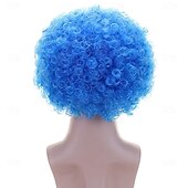olcso Farsangi parókák-bolyhos afro szintetikus bohóc paróka férfiaknak női cosplay anime party karácsonyi karnevál díszes vicces parókák kék