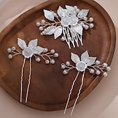 preiswerte Hochzeit Kopfschmuck-Haarkämme Kopfschmuck Kopfbedeckung Künstliche Perle Strass Hochzeit Cocktail Retro Hochzeit Mit Strass Kunstperlen Kopfschmuck Kopfbedeckung