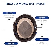 halpa Hiuspalat ja -housut-toupee mono urosperuukki miesten peruukki 100% luonnolliset hiukset kestävä miesten hiusproteesi toupee miehille 6 hiusten korvausjärjestelmä miehille 6x8 7x9 8x10
