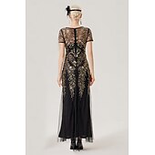 olcso Öltözetek-Retró Ordító 20-as évek 1920-as évek Flapper ruha Felszerelések Koktélruha A nagy Gatsby Flapper lány Esküvői Vendég Flitter Női Esküvő Esküvői vendég Buli / Este Felnőttek 1 Karkötő Ruha Kesztyűk