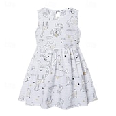 ieftine Rochii Casual-Copii Fete Rochie Grafic Fără manșon Oficial În aer liber Petrecere Modă Drăguţ Nailon Vară Primăvară 4 ani + 8011A-75 floare bogată roz 8011A-73 decal roșu 8011A-74 autocolant albastru