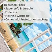 preiswerte Ozeanstrand Wandteppich-Wandteppich Fenster Landschaft Wand Tapisserie Kunst Dekor Decke Vorhang Picknick Tischdecke hängen zu Hause Schlafzimmer Wohnzimmer Wohnheim Meer Ozean Strand Palme Wandtuch XXL Natur