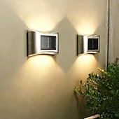 cheap Outdoor Wall Lights-2/4pcs Solar Wall Light Up and Down Outdoor IP65 Waterproof LED Step Light Solar Fence Lights For Outdoor Yard Garden Lawn Patio Courtyard Fences Driveway Pathway Decoration