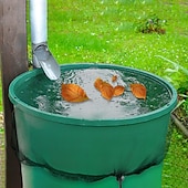 お買い得  園芸-巾着水収集バケツ付き雨水タンク用メッシュカバー2個、屋外庭の軒先の落ち葉を防ぐためのタンクプロテクタースクリーン