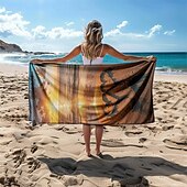 Недорогие наборы пляжных полотенец-пляжное полотенце удобные одеяла любовь морская серия банное полотенце большое полотенце с 3d принтом полотенце банное полотенце пляжная простыня одеяло классическое 100% микроволокно