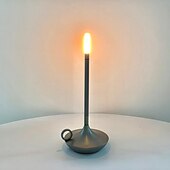 economico Lampade da tavolo-Lampada da tavolo senza fili in alluminio touch a forma di candela con dimmer touch di tipo C ricaricabile lampada da tavolo per interni camera da letto soggiorno decorazione