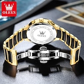 voordelige Quartz-horloges-OLEVS 7004 Heren Horloges Keramische Band Chronograaf Datum Luminous Waterdicht Luxe Quartz Horloge Man TOP Merk Heren Horloge