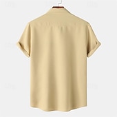 economico camicia da uomo con bottoni-Per uomo Camicia Camicia Estiva Camicia casual Camicia da Spiaggia Camicia con Bottoni Bianco Verde chiaro Blu marino Blu Viola Manica Corta Semplice Bavero Vacanza Camicia hawaiana Tasca