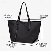cheap Handbag &amp; Totes-Women&#039;s Tote Bag Set Hobo Bag Oxford Cloth Buckle Large Capacity Waterproof Solid Color Patchwork Khaki / brown magnetic buckle Khaki / black magnetic buckle Black magnetic buckle