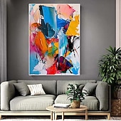 voordelige Abstracte schilderijen-kleurrijk pattle knife schilderij handgemaakt schilderij extra groot abstract schilderij groot canvas kunst schilderij voor woonkamer oversized muurkunst moderne abstracte kunst schilderij voor