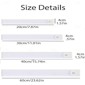 お買い得  キャビネットライト-超薄型人体誘導ライト充電式磁気吸引自己粘着ロング LED ワードローブワインキャビネットライトストリップ