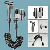 cheap Bathroom Gadgets-Toilet Hand Held Bidet Faucet Sprayer Bidet Set Sprayer Gun Toilet Spray For Bathroom Self Cleaning Shower Head (with 78 Inch Extension Pipe And Dual Control Angle Valve)