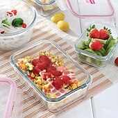 economico Stoccaggio cucina-Contenitore Per Il Pranzo In Vetro Borosilicato Ad Alto Contenuto Di Contenitori Per La Preparazione Dei Pasti Contenitori Per Alimenti In Vetro Con Coperchi Per La Cucina &amp; organizzazione