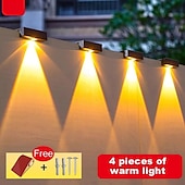 preiswerte Außenwandleuchten-LED Außenwandleuchte Solarlampen 4/8 Stück wasserdichte , IP65, wasserdicht, Gartenlicht,  Solar-Wandleuchte mit hoher Helligkeit, dekorative Wandleuchte für den Innenhof, Gartenzaun