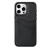 お買い得  iPhone用ケース-電話 ケース 用途 iPhone 16 iPhone 15 Pro Max iPhone 14 13 12 11 Pro Max Mini SE X XR XS Max 8 7 Plus バックカバー 超薄型 黄ばんでいない カード挿入口 レトロ風 TPU PUレザー