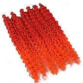 levne Clip in Extensions-latinskoamerické háčkované vlasy 14 palců 18 palců 22 palců 6ks / balení havajská kudrna hluboké vlnění háčkované vlasy ocean wave syntetické vlasy cop háčkování prodlužování vlasů