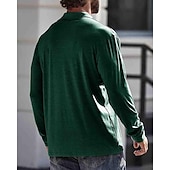 preiswerte Klassisches Poloshirt für Herren-Herren Poloshirt aus Baumwolle Golfhemd Arbeit Casual Kargen Langarm Basic Modern Glatt Taste Tasche Frühling &amp; Herbst Regular Fit Dunkelrot Wein Aprikose Dunkelgrau Wasserblau Schwarz Poloshirt aus