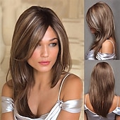 economico parrucca più vecchia-parrucca moda femminile parrucche lunghe capelli sintetici dorati parrucca riccia ondulata