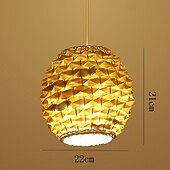 abordables Suspension-Lampe suspendue LED moderne en rotin tissé ananas, 1 lumière, 110-240v