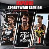 billige تيشيرتات استوائية للعطلات-Herre Grafisk Papegøye Singleter Vest topp Ermeløs T skjorte Crew-hals Skjorte Sport Mote Daglig Sport &amp; Utendørs Avslappet Treningssenter Gul Oransje Sommer Vår Klær S M L XL XXL XXXL