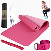 voordelige Anti-stress-tpe6mm tweekleurige yogamat set van vijf stuks voor sport fitness stretching latex 2080 weerstandsriem wordt geleverd met rugzakriem